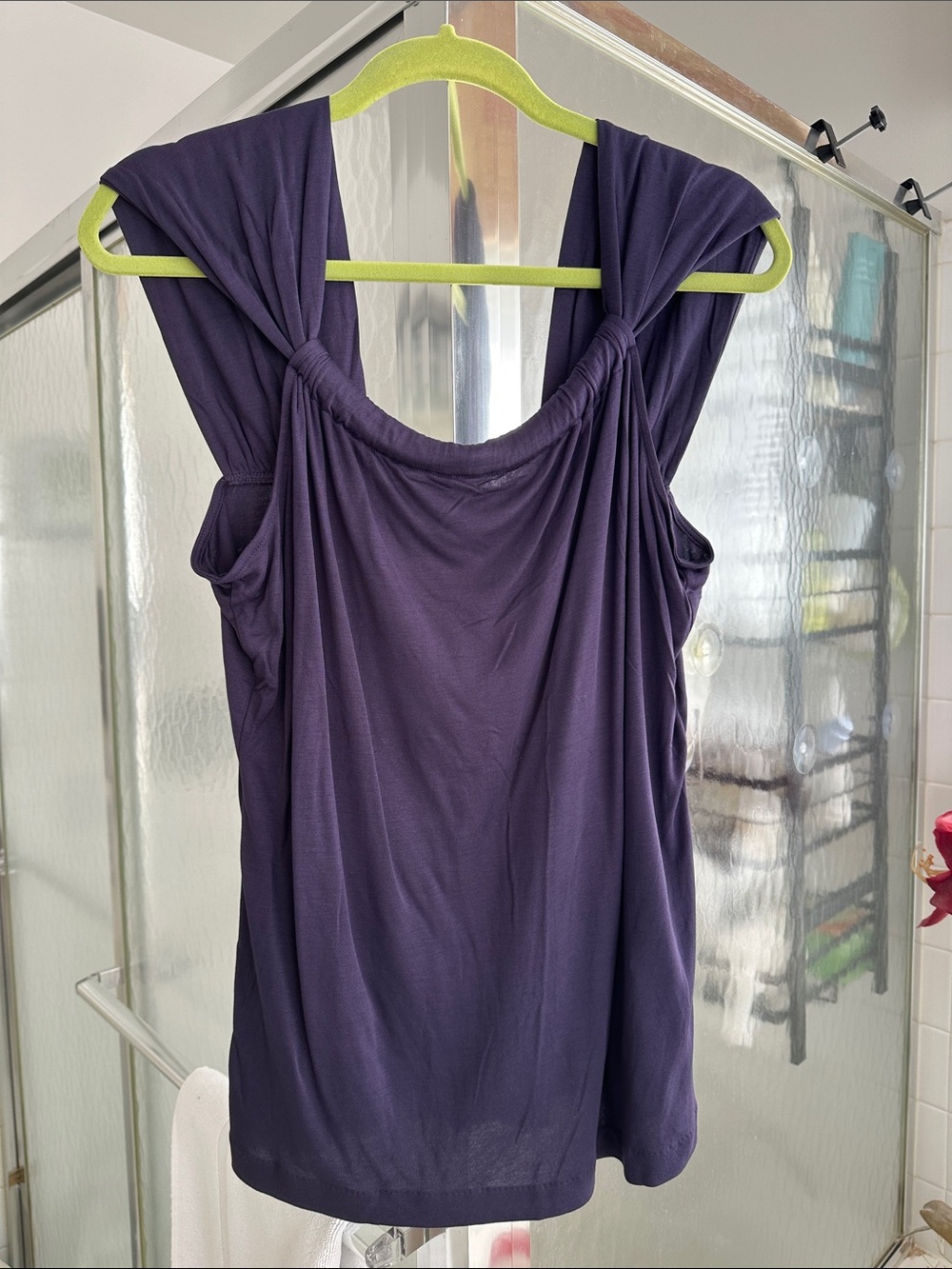 NWOT Banana Republic Knot-Shoulder Tank Top - Deep Purple, L